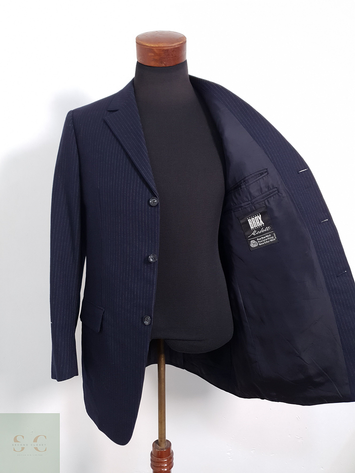 Brax Vestón a rayas Azul con rayas Talla M 4