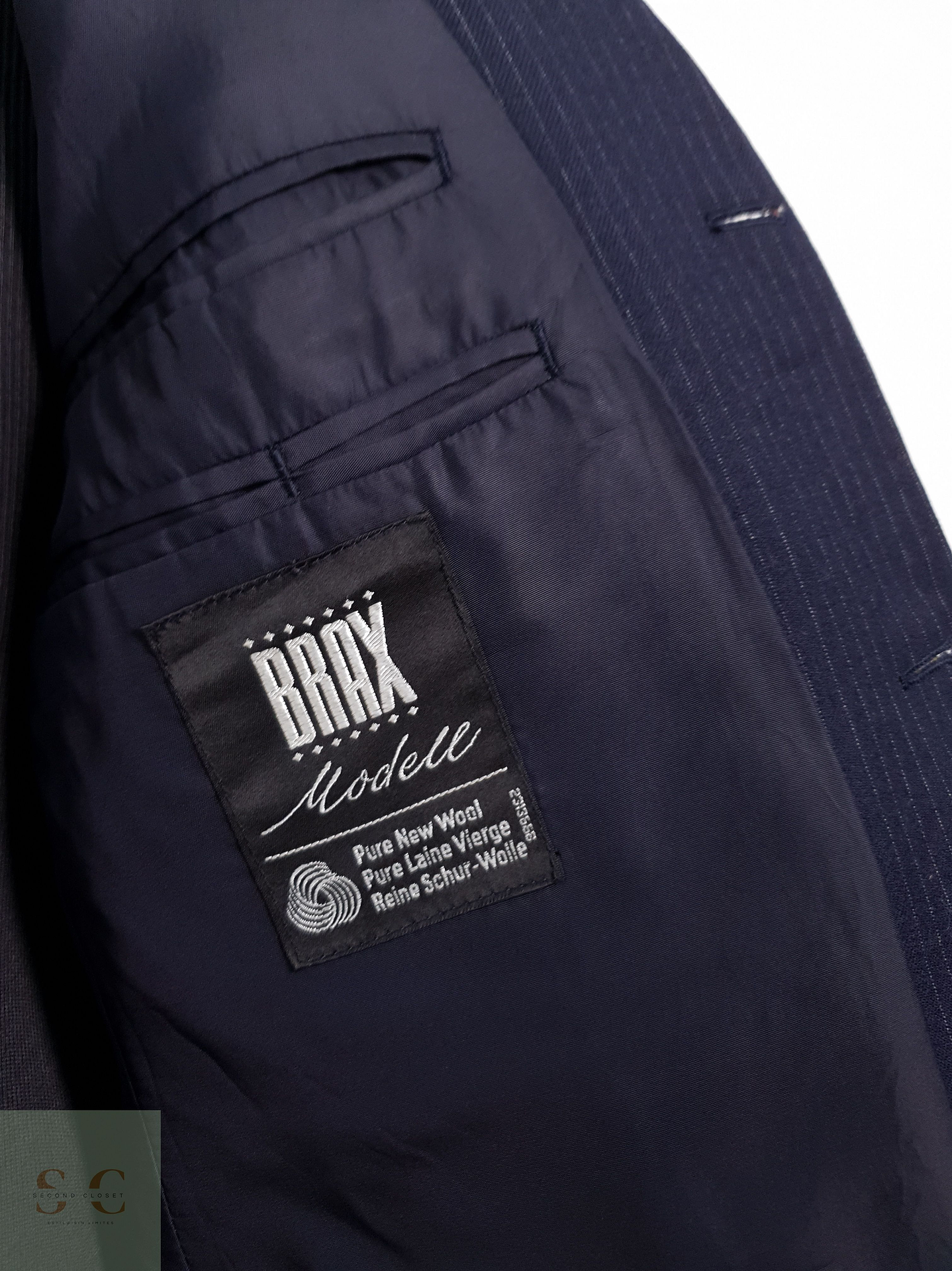 Brax Vestón a rayas Azul con rayas Talla M 7