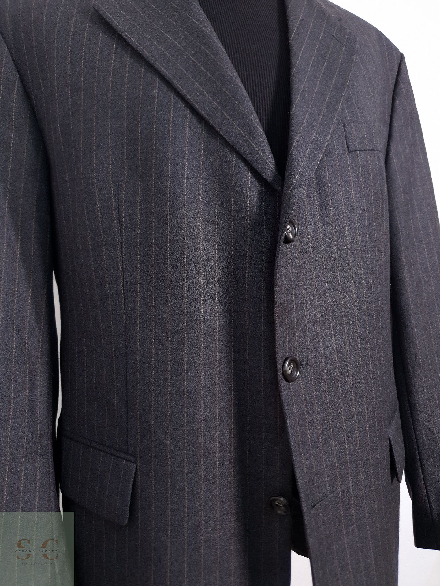 Carl Gross Vestón a rayas Plomo con rayas Talla LXL 4