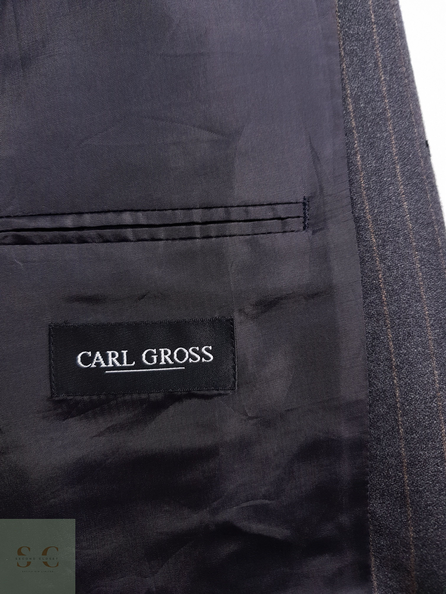 Carl Gross Vestón a rayas Plomo con rayas Talla LXL 6