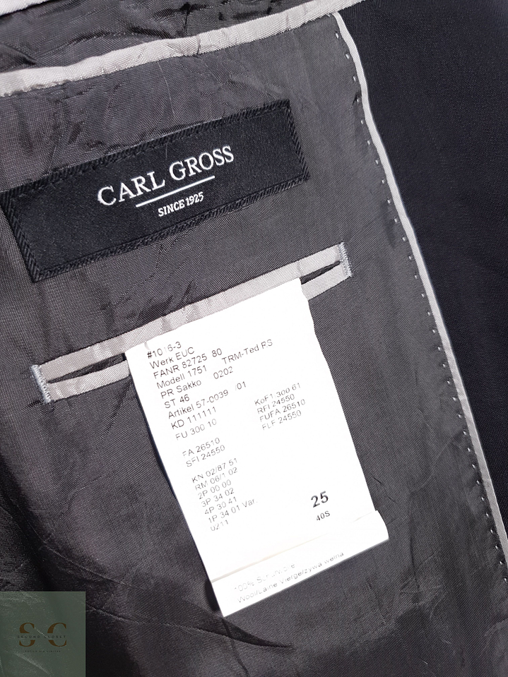 Carl Gross Vestón clásico Negro Talla M 7