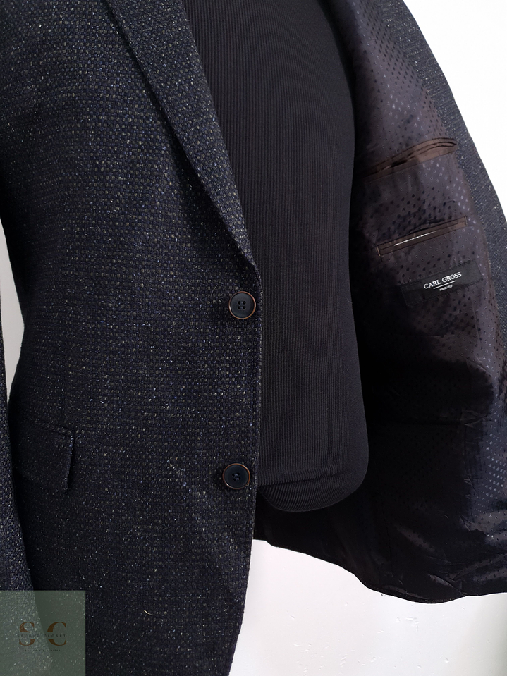 Carl Gross Vestón microcuadro Azul con verde Talla ML 4