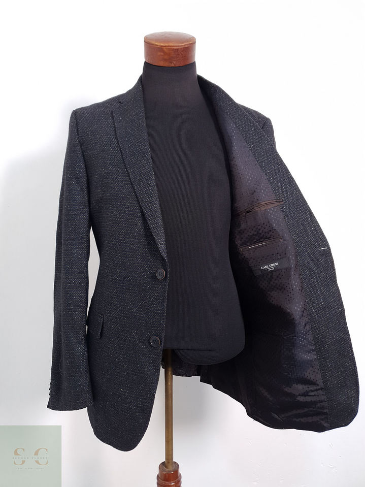 Carl Gross Vestón microcuadro Azul con verde Talla ML 5