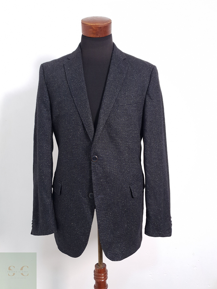 Carl Gross Vestón microcuadro Azul con verde Talla ML 6