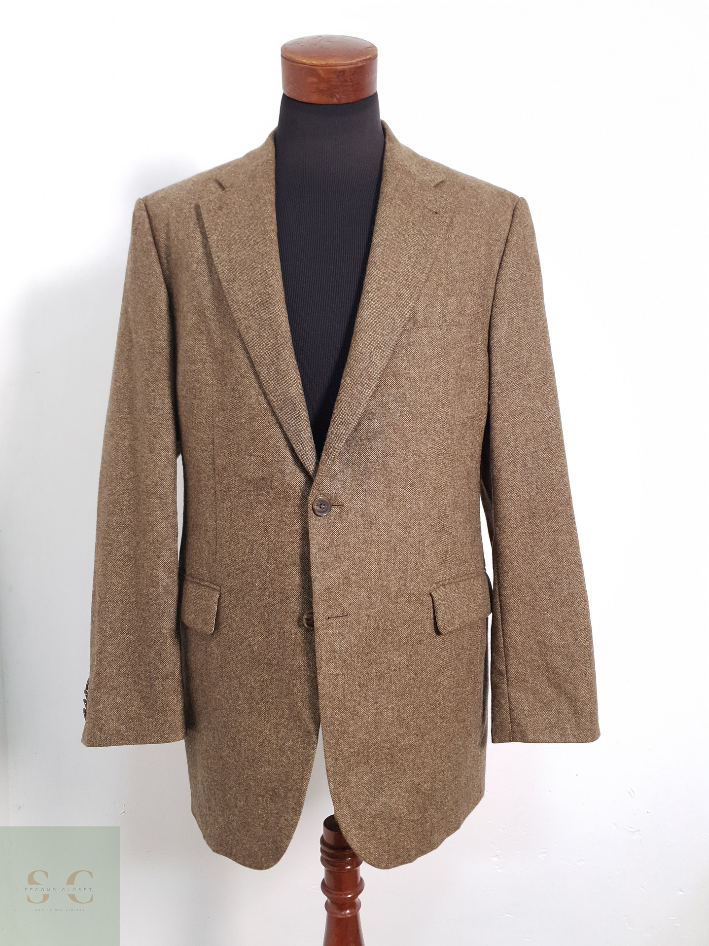 Baumler Vestón clásico Café claro Talla LXL 2