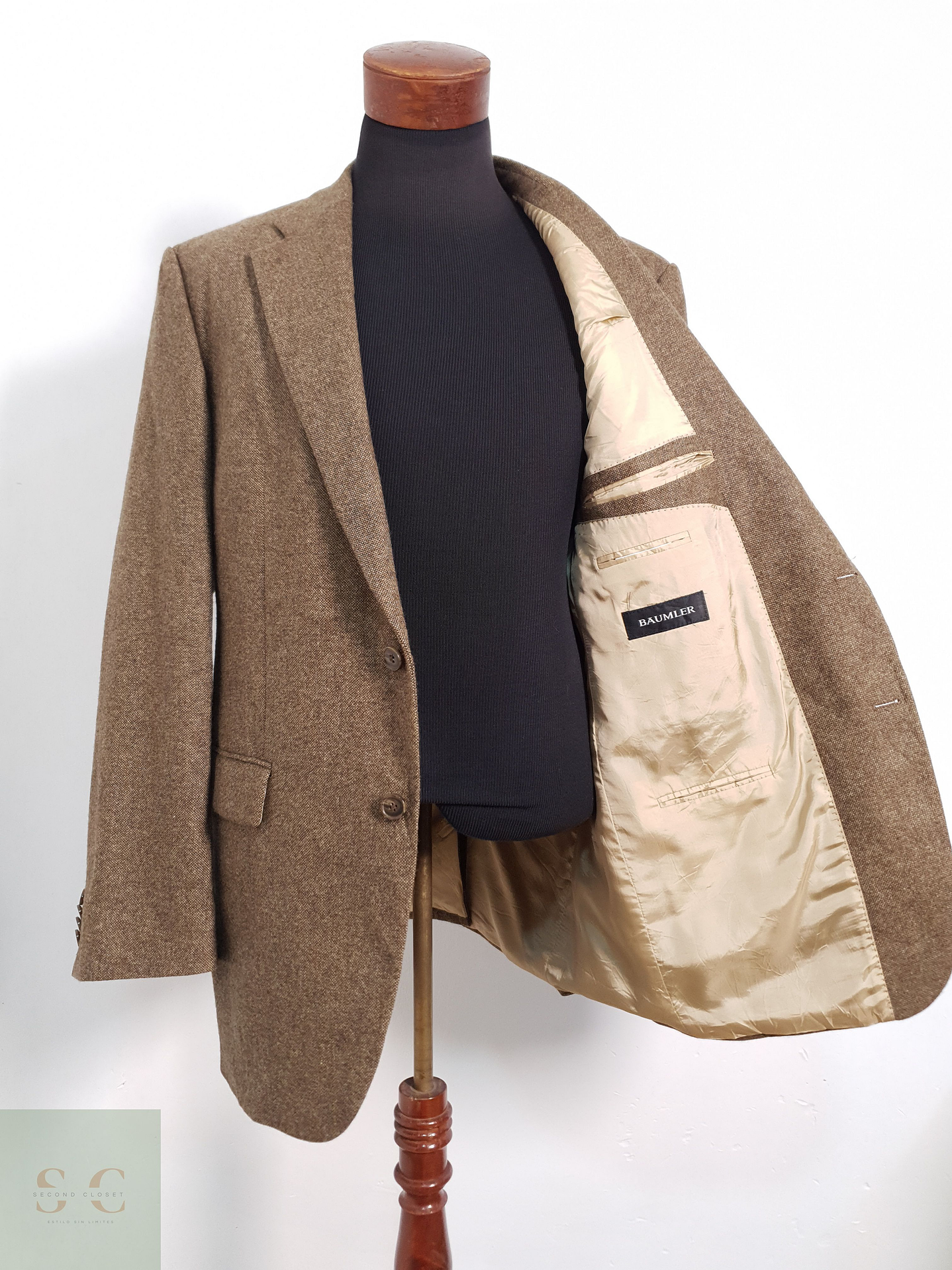 Baumler Vestón clásico Café claro Talla LXL 1