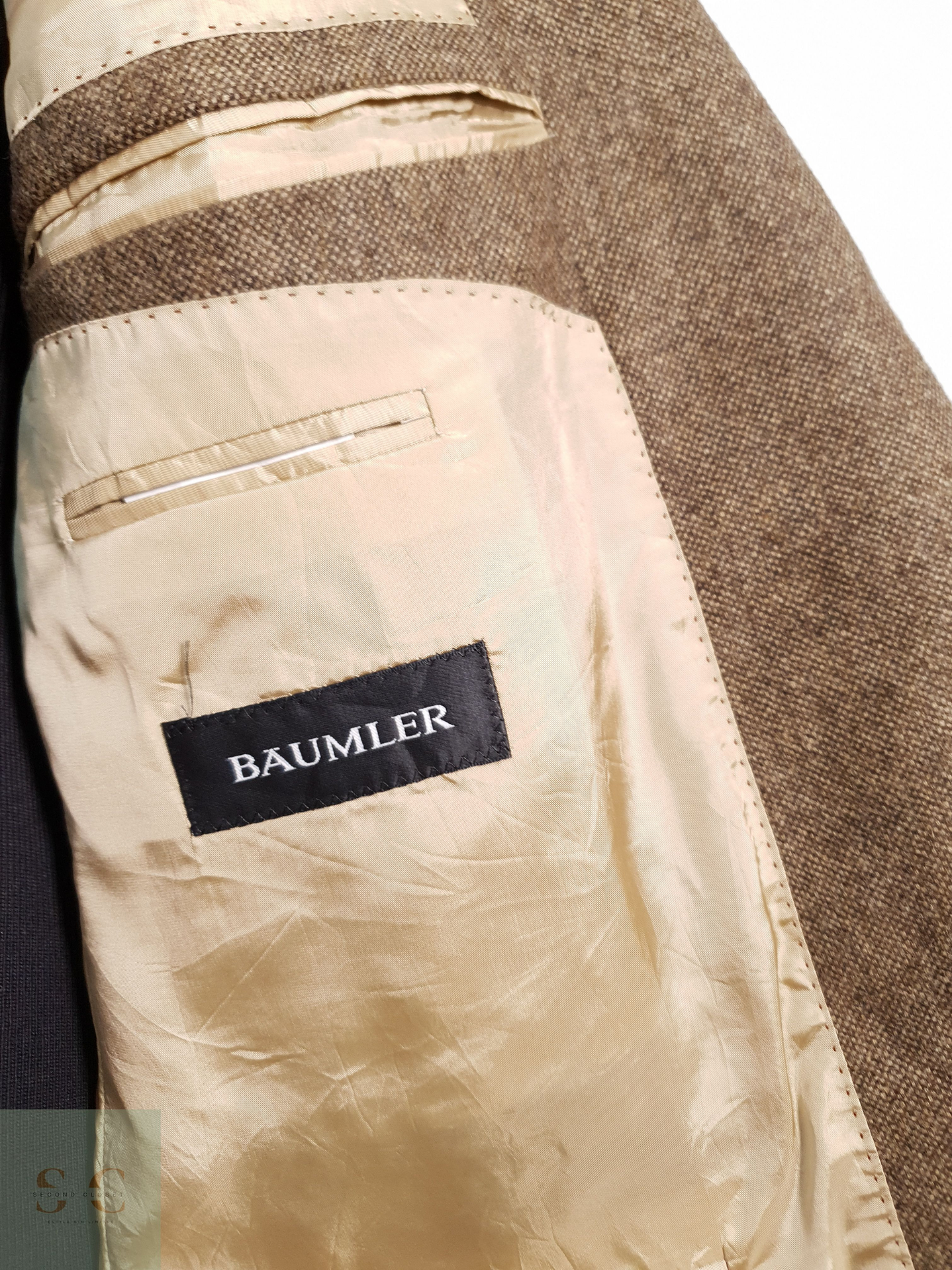 Baumler Vestón clásico Café claro Talla LXL 7