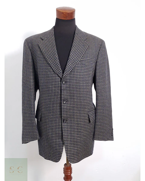 Benvenuto Vestón microcuadro Azul y beige Talla L