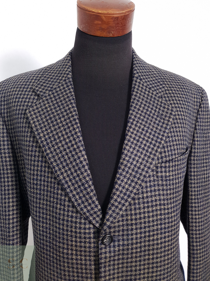 Benvenuto Vestón microcuadro Azul y beige Talla L 3