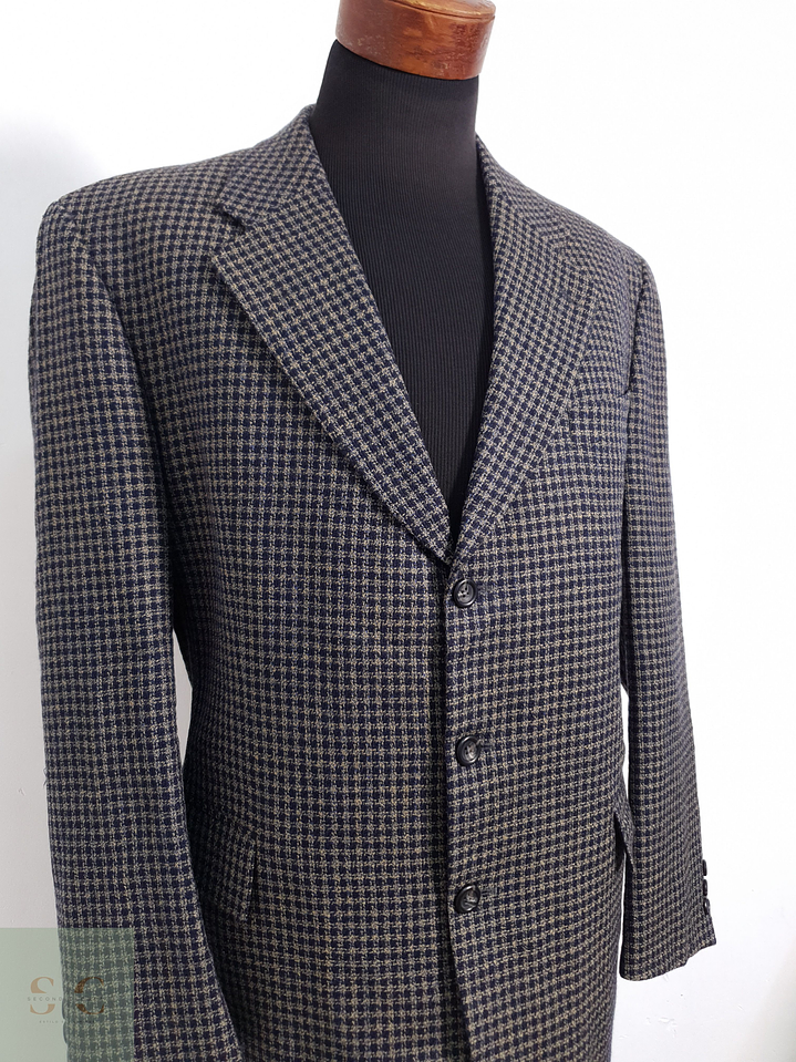 Benvenuto Vestón microcuadro Azul y beige Talla L 6