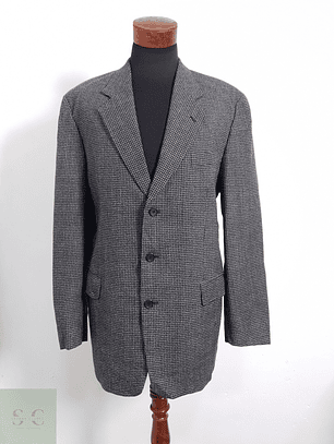 Digel Vestón microcuadro Plomo con negro Talla XL