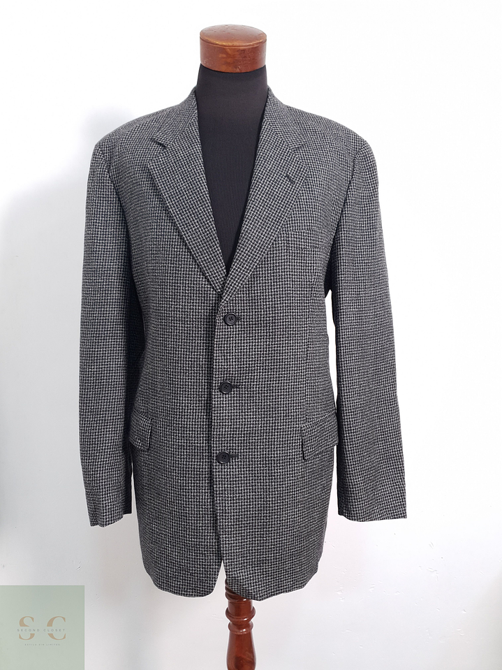 Digel Vestón microcuadro Plomo con negro Talla XL 1