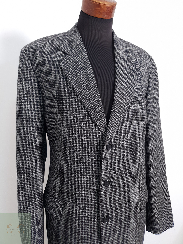 Digel Vestón microcuadro Plomo con negro Talla XL 2