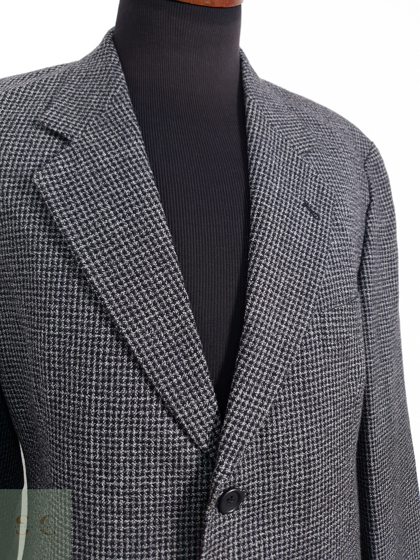 Digel Vestón microcuadro Plomo con negro Talla XL 3