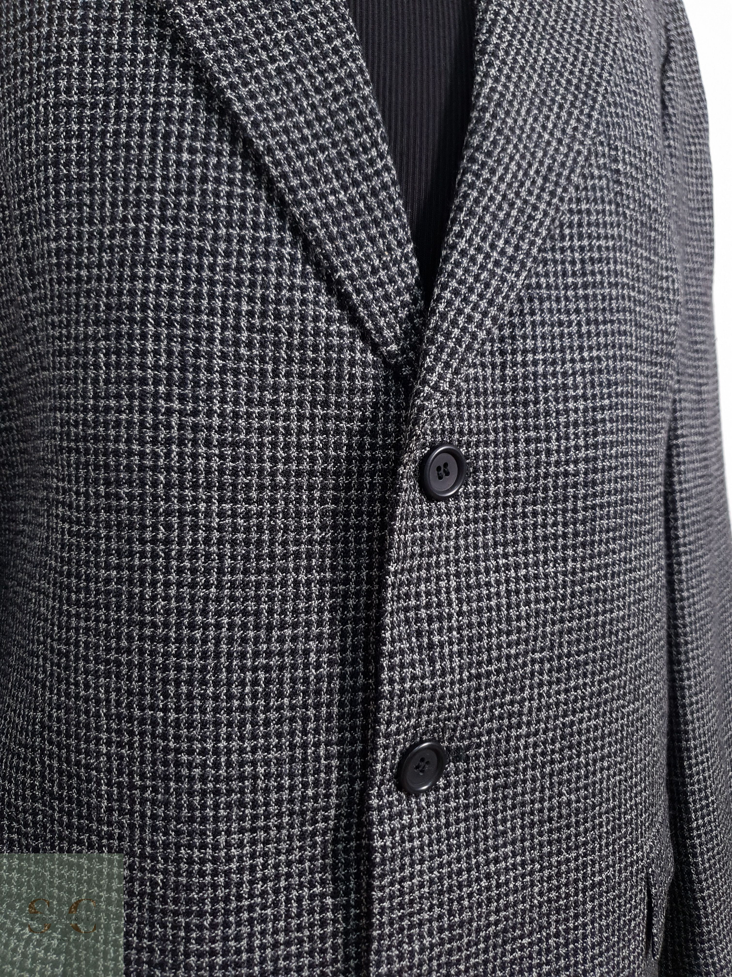 Digel Vestón microcuadro Plomo con negro Talla XL 7