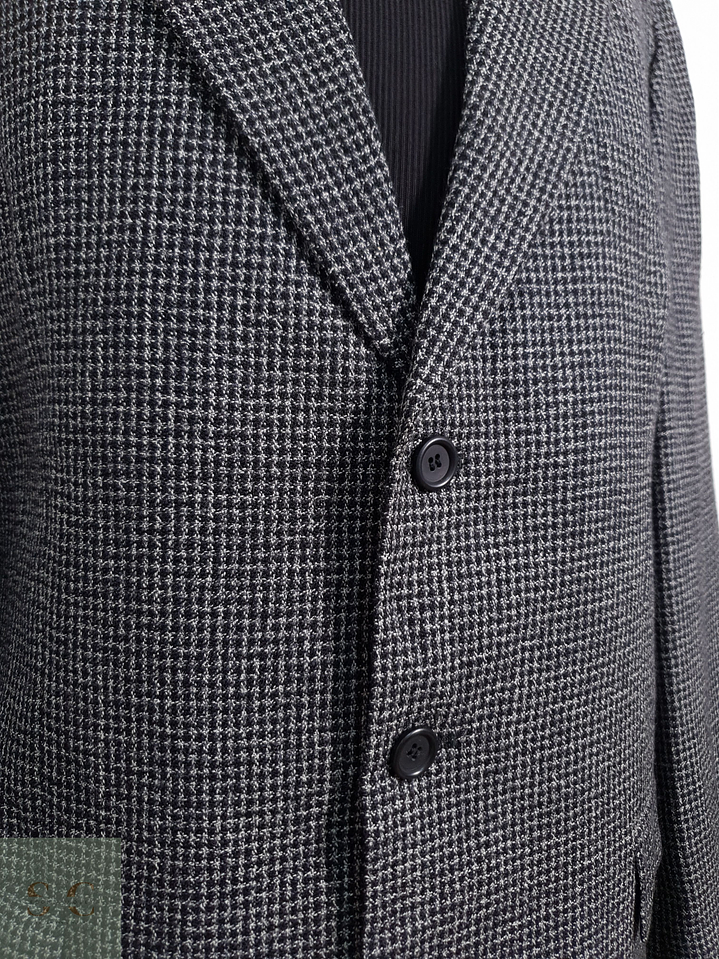 Digel Vestón microcuadro Plomo con negro Talla XL 7