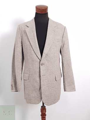 Vestón Vintage de Lana para Hombre - Gris café - Talla M