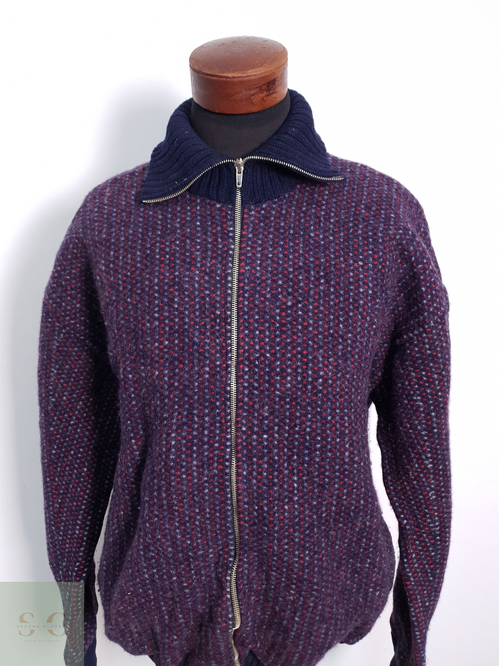 Chaqueta Hombre Lana Virgen Textura Azul Talla XXXL 2