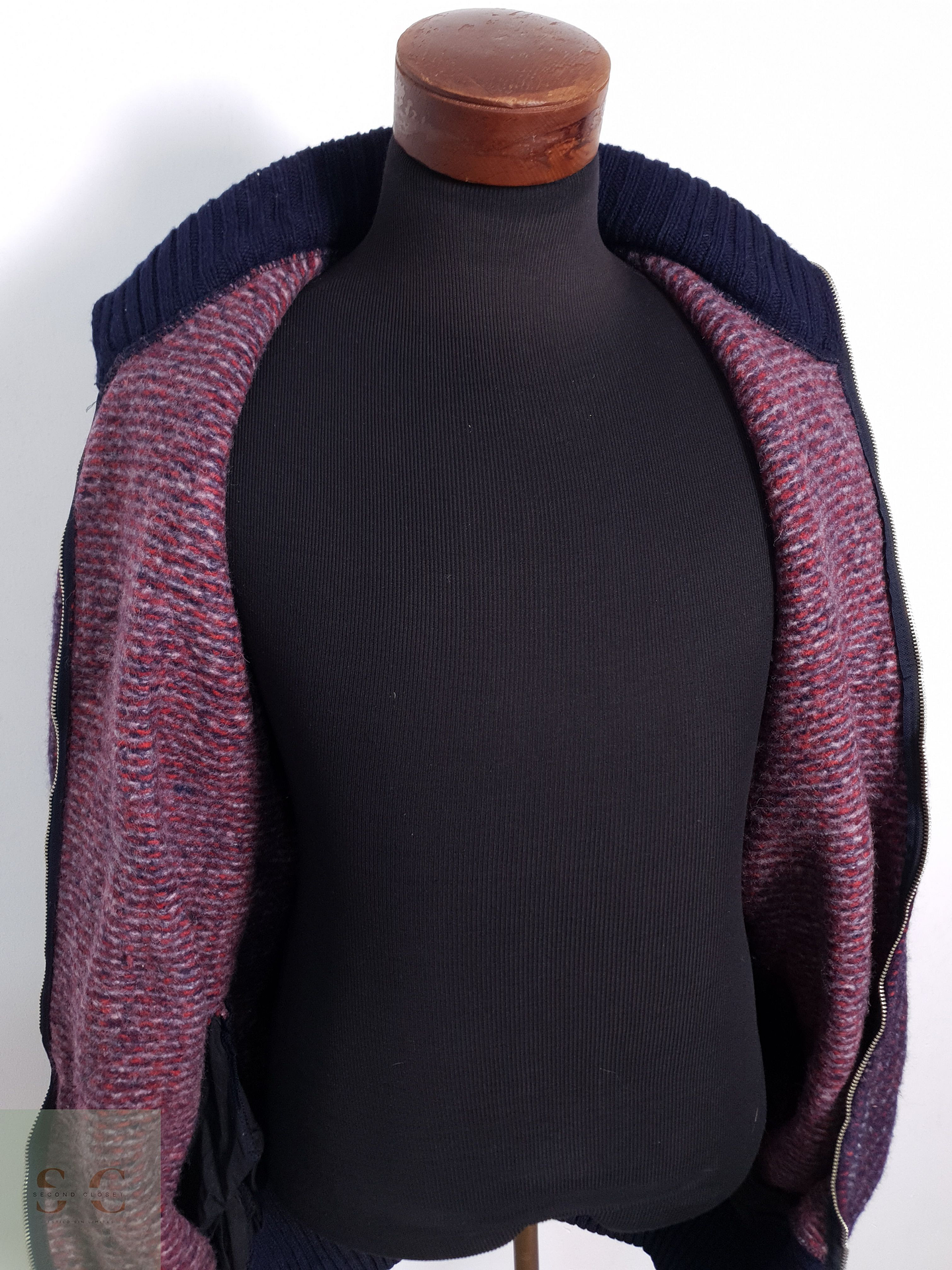 Chaqueta Hombre Lana Virgen Textura Azul Talla XXXL 3