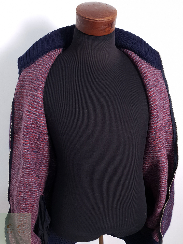 Chaqueta Hombre Lana Virgen Textura Azul Talla XXXL 3