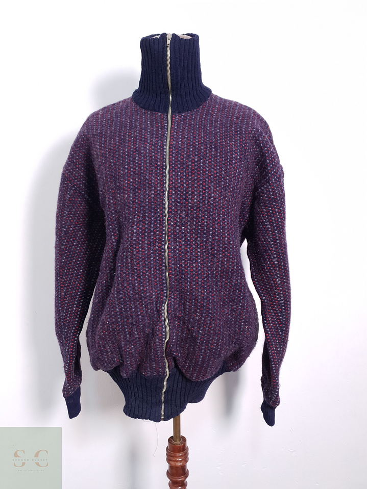 Chaqueta Hombre Lana Virgen Textura Azul Talla XXXL 1