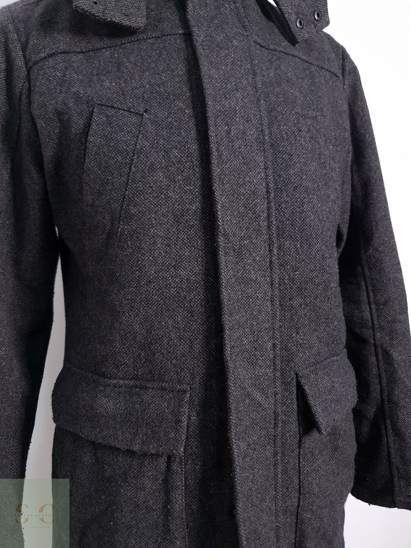 Chaqueton Pinx Lana Plomo Talla M 7