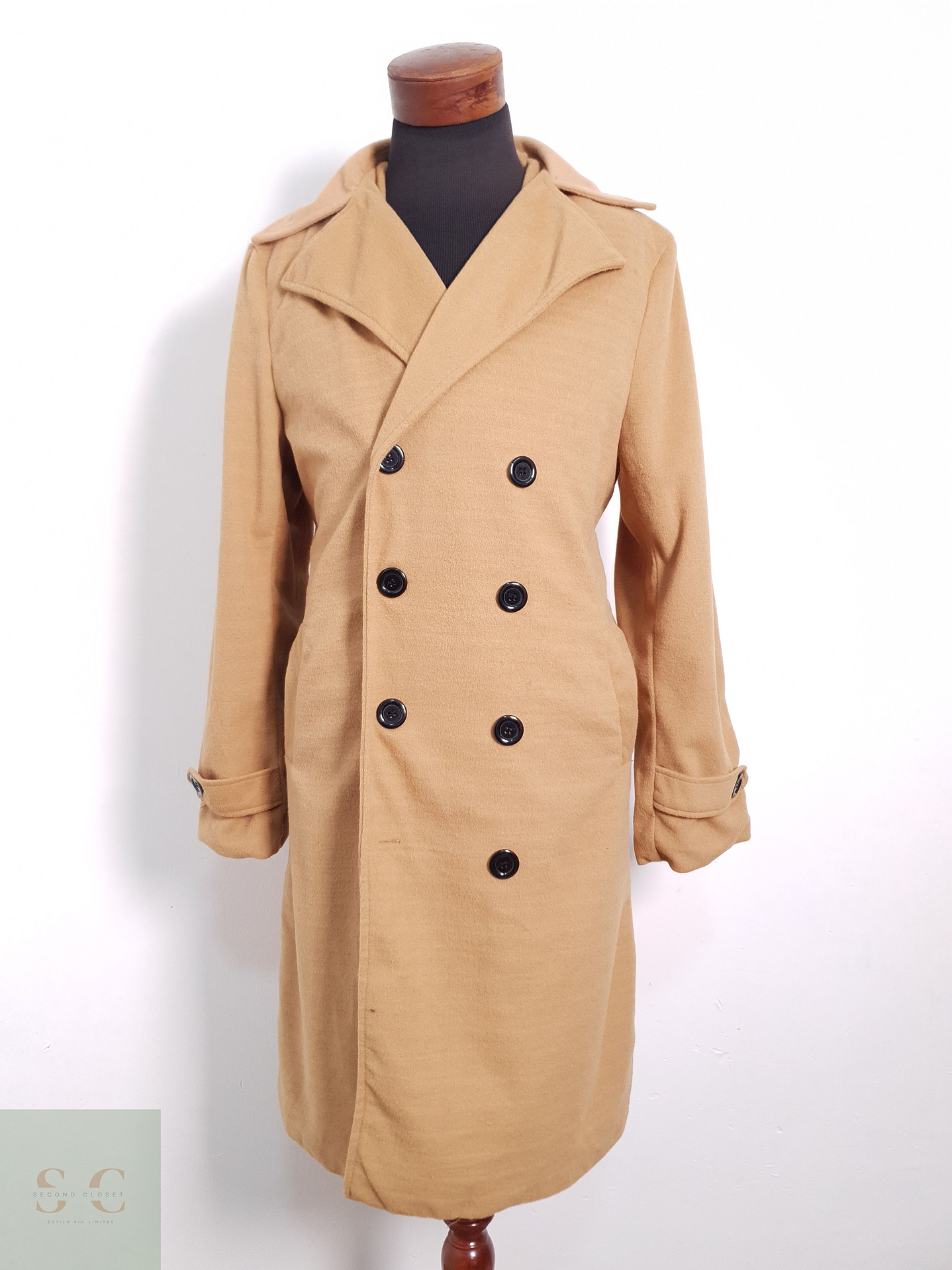 Abrigo Hombre Vintage Camel Talla L 1
