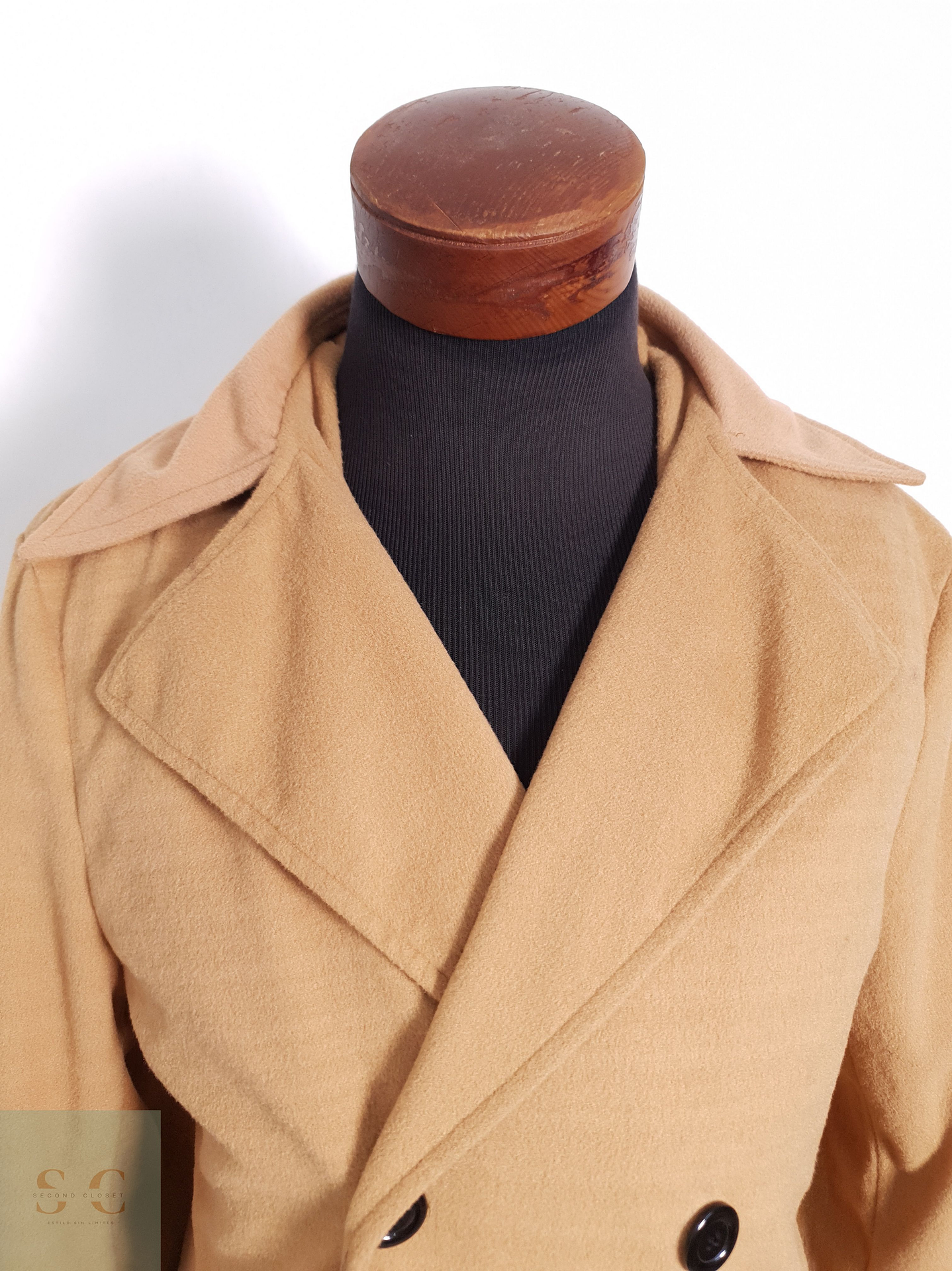 Abrigo Hombre Vintage Camel Talla L 5