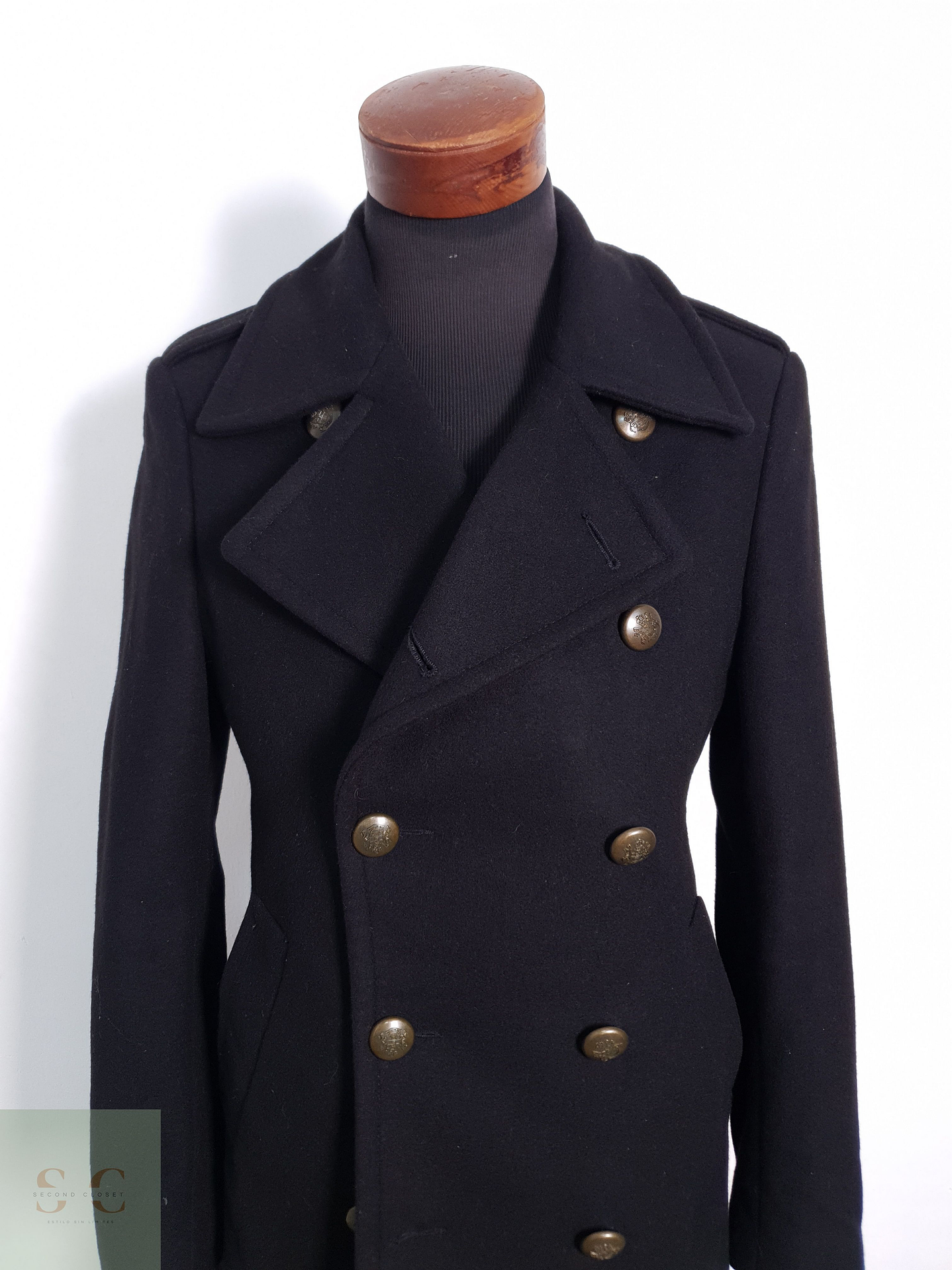 Abrigo Hombre Zara Man 80% lana Negro Talla S 3