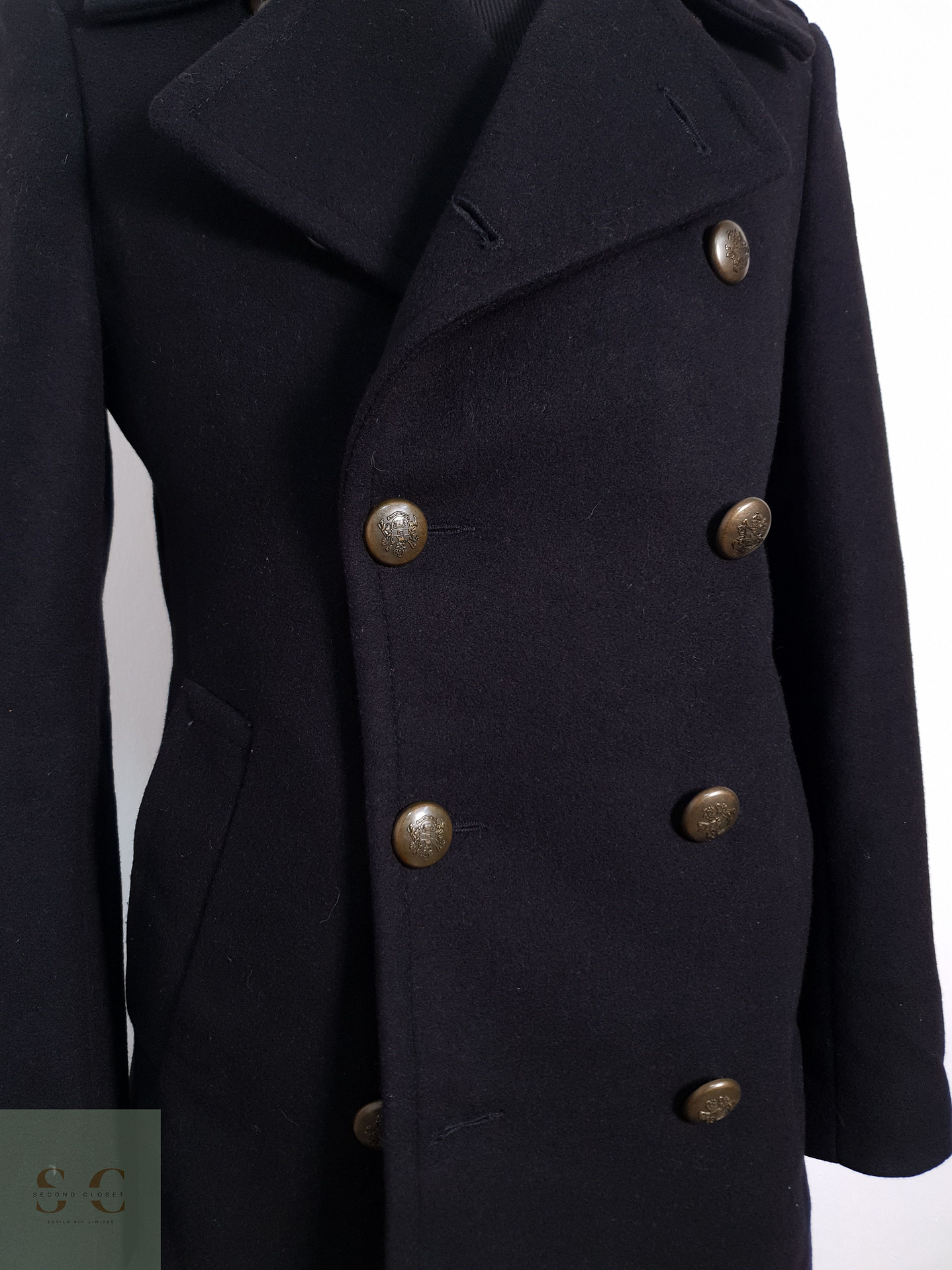 Abrigo Hombre Zara Man 80% lana Negro Talla S 4