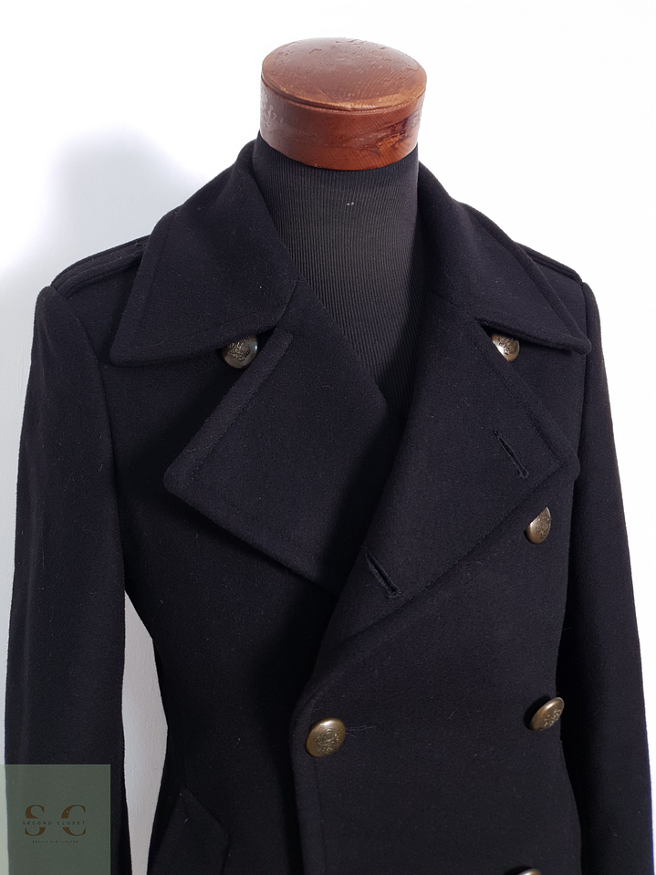 Abrigo Hombre Zara Man 80% lana Negro Talla S 5