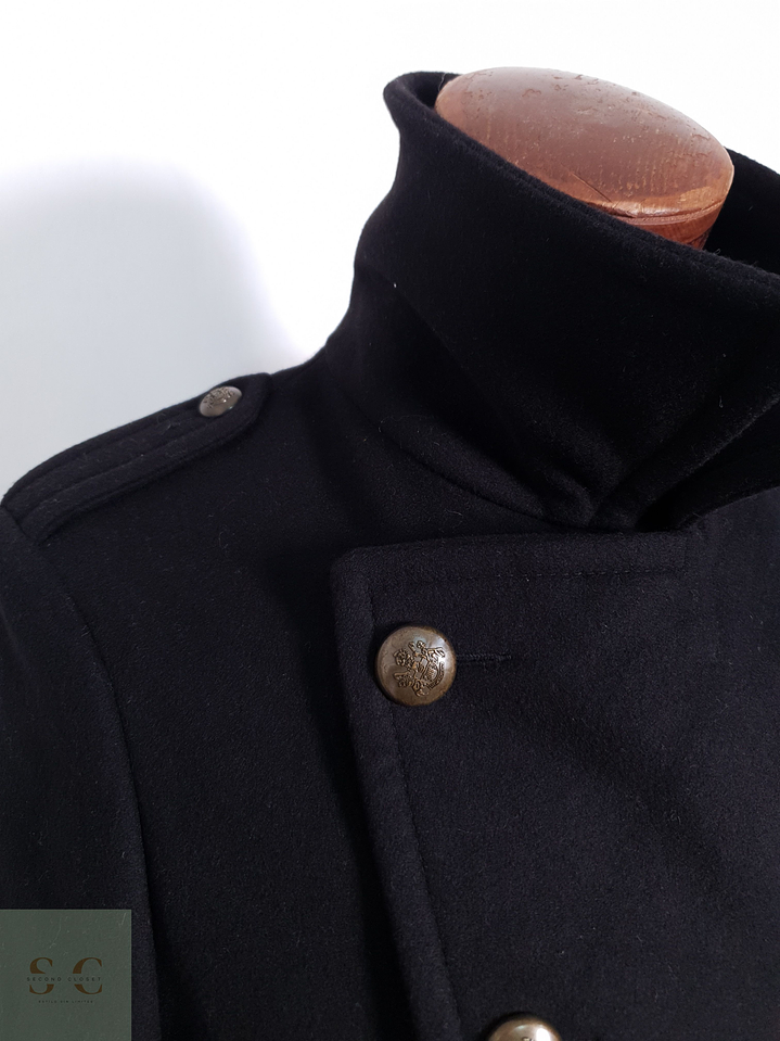 Abrigo Hombre Zara Man 80% lana Negro Talla S 8