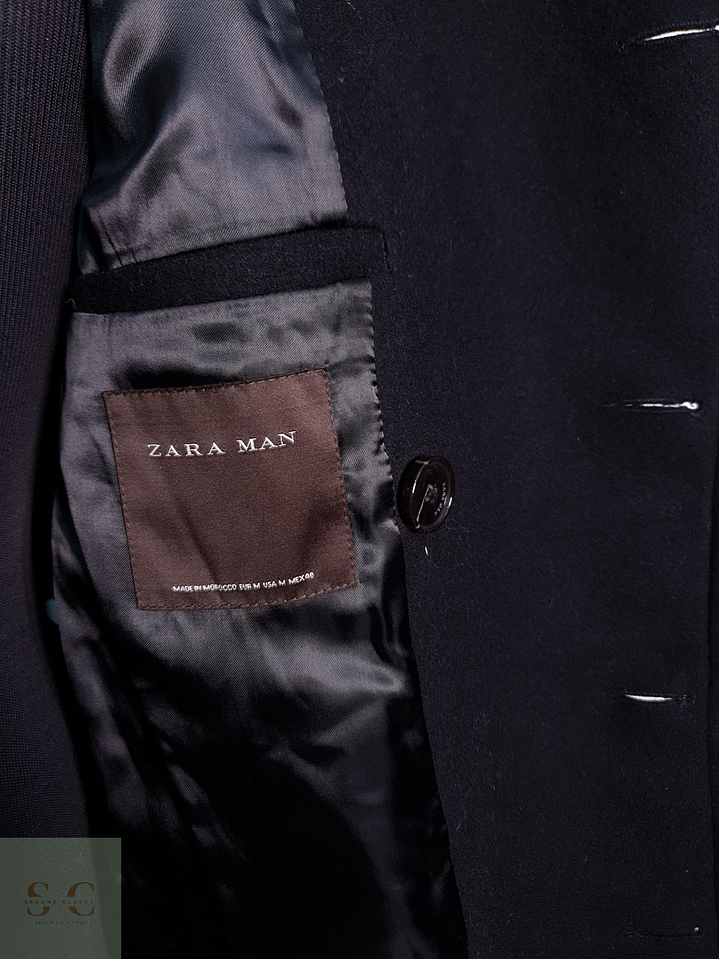 Abrigo Hombre Zara Man 80% lana Negro Talla S 10