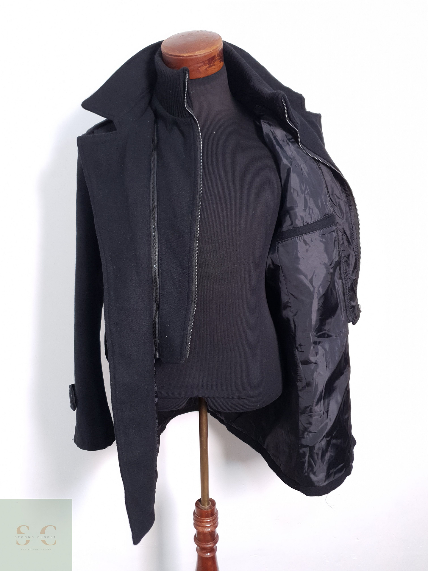 Chaqueta Hombre Vintage Negro Talla ML 4