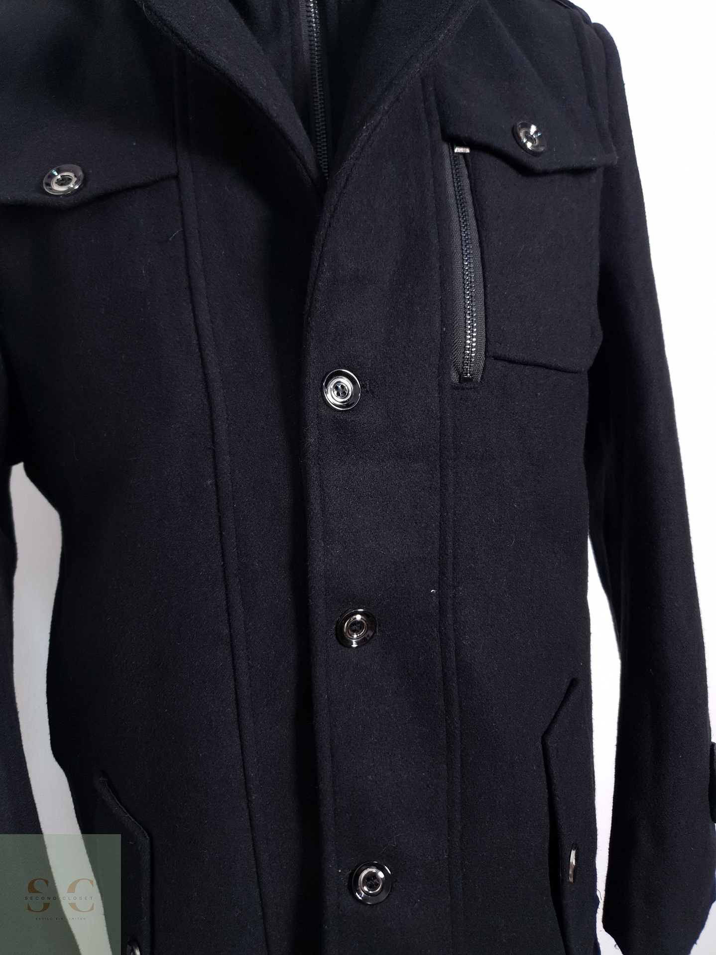 Chaqueta Hombre Vintage Negro Talla ML 5