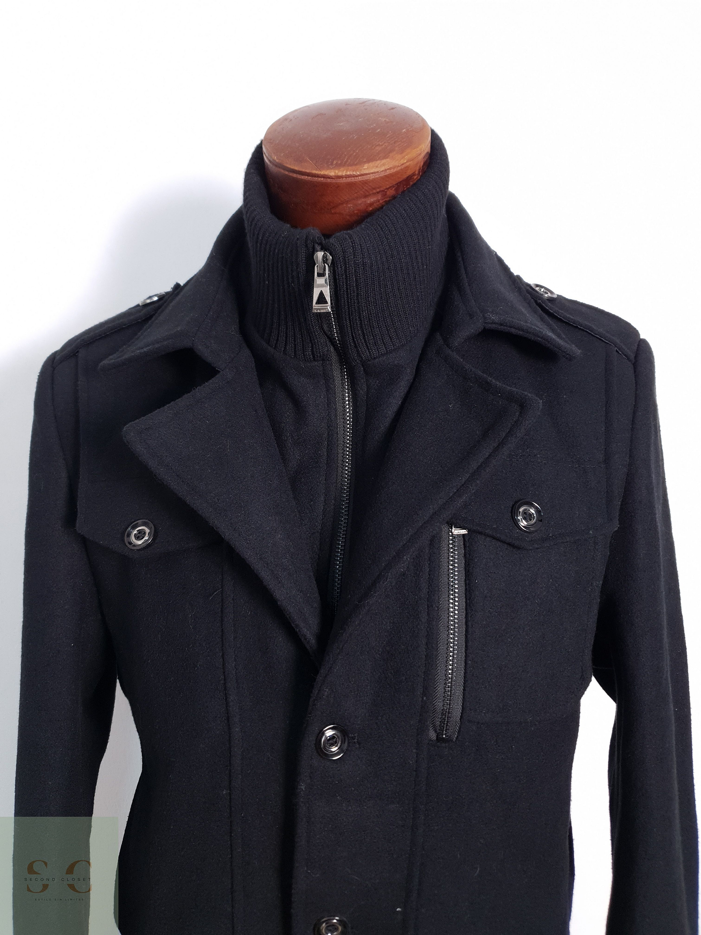 Chaqueta Hombre Vintage Negro Talla ML 6