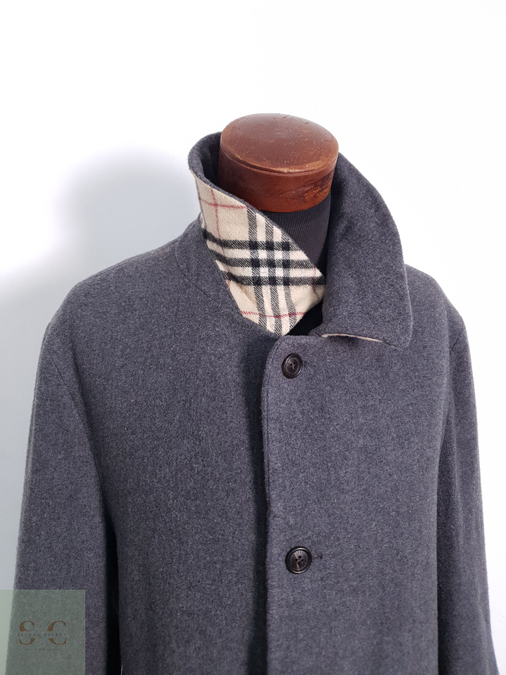 Abrigo Hombre Burberry 100% lana virgen Gris Talla LXL 4