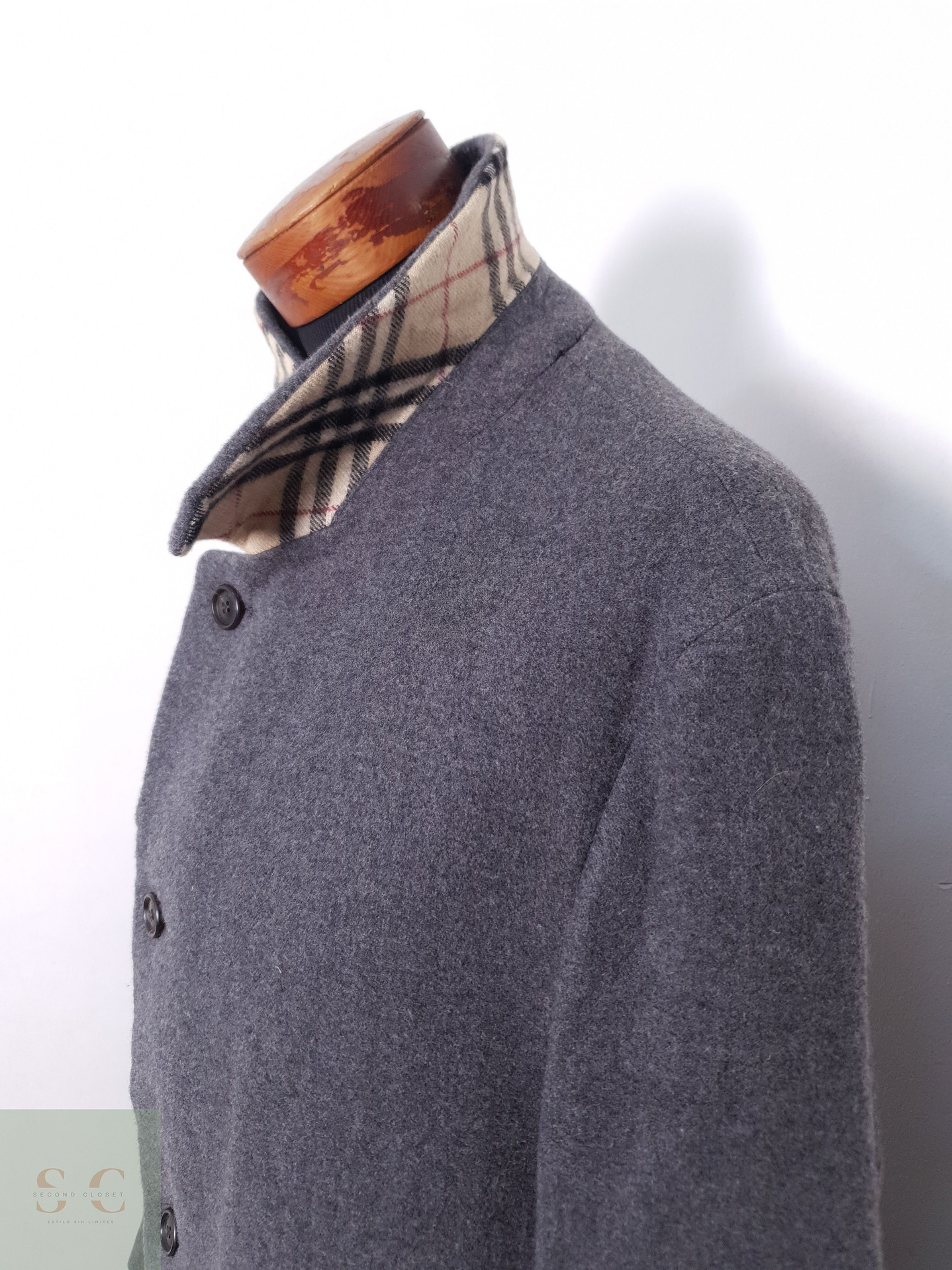 Abrigo Hombre Burberry 100% lana virgen Gris Talla LXL 7