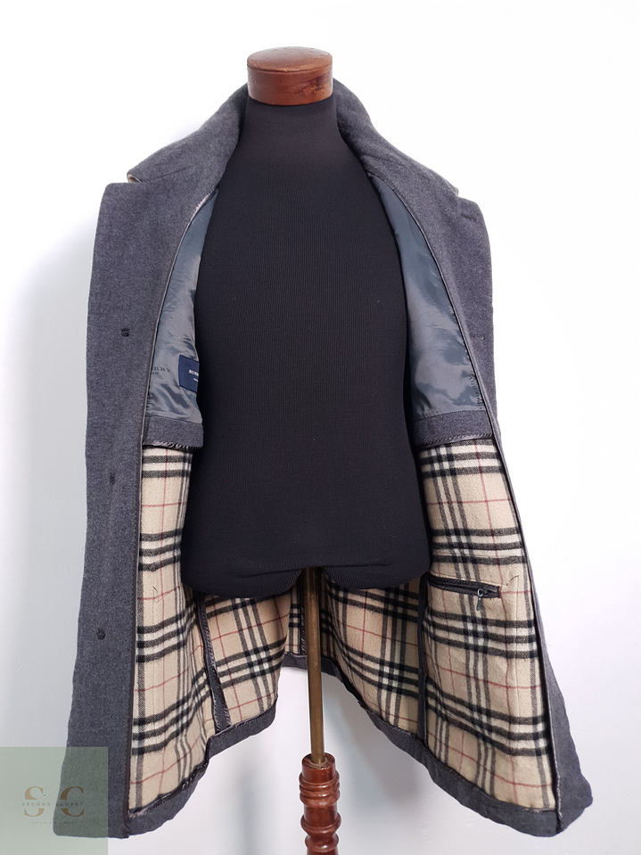 Abrigo Hombre Burberry 100% lana virgen Gris Talla LXL 9