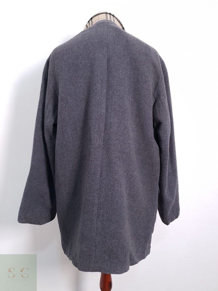 Abrigo Hombre Burberry 100% lana virgen Gris Talla LXL 12
