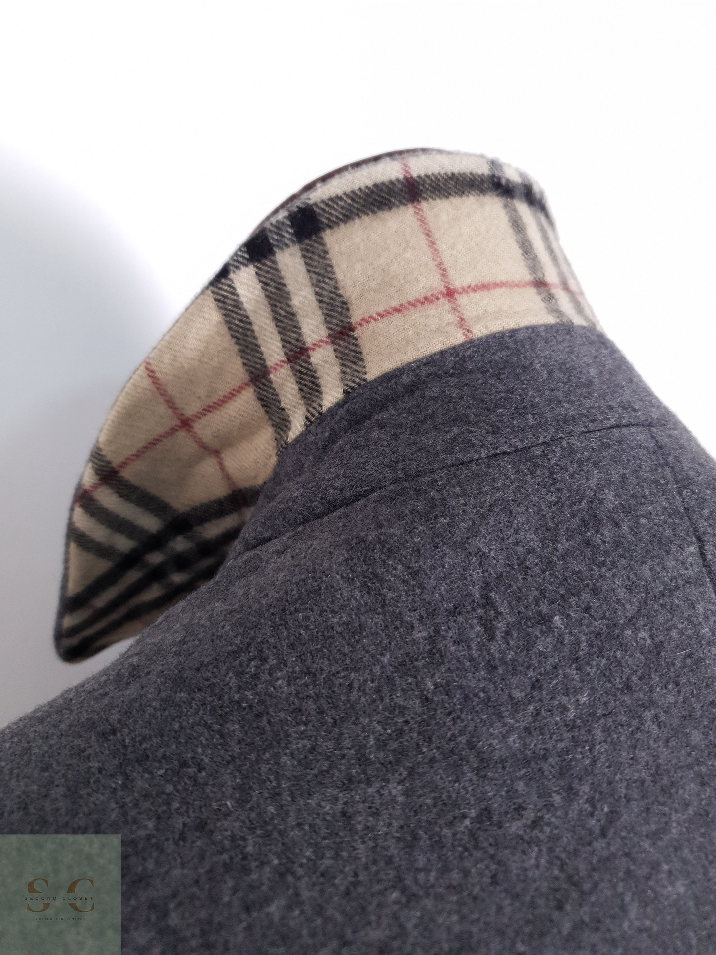 Abrigo Hombre Burberry 100% lana virgen Gris Talla LXL 13