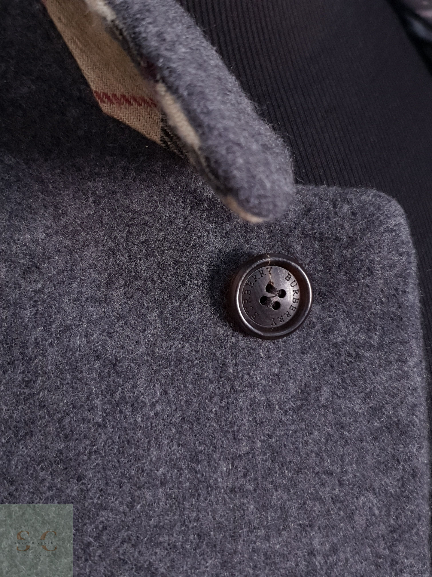 Abrigo Hombre Burberry 100% lana virgen Gris Talla LXL 15