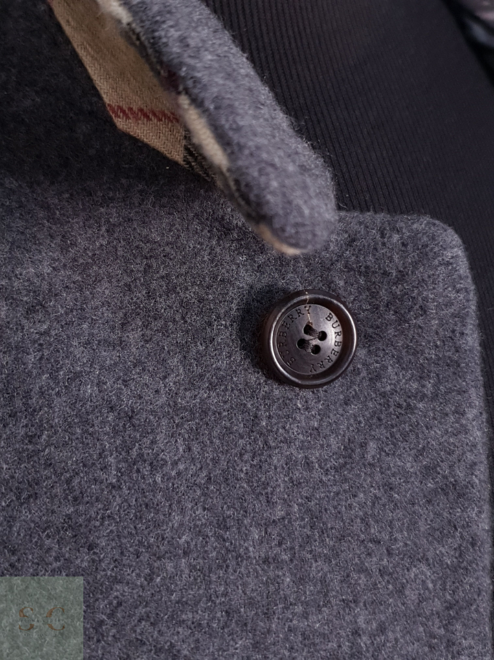 Abrigo Hombre Burberry 100% lana virgen Gris Talla LXL 15