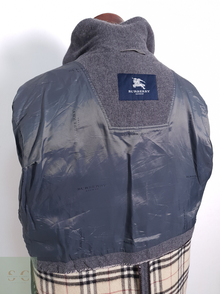 Abrigo Hombre Burberry 100% lana virgen Gris Talla LXL 16