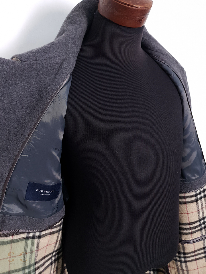 Abrigo Hombre Burberry 100% lana virgen Gris Talla LXL 18