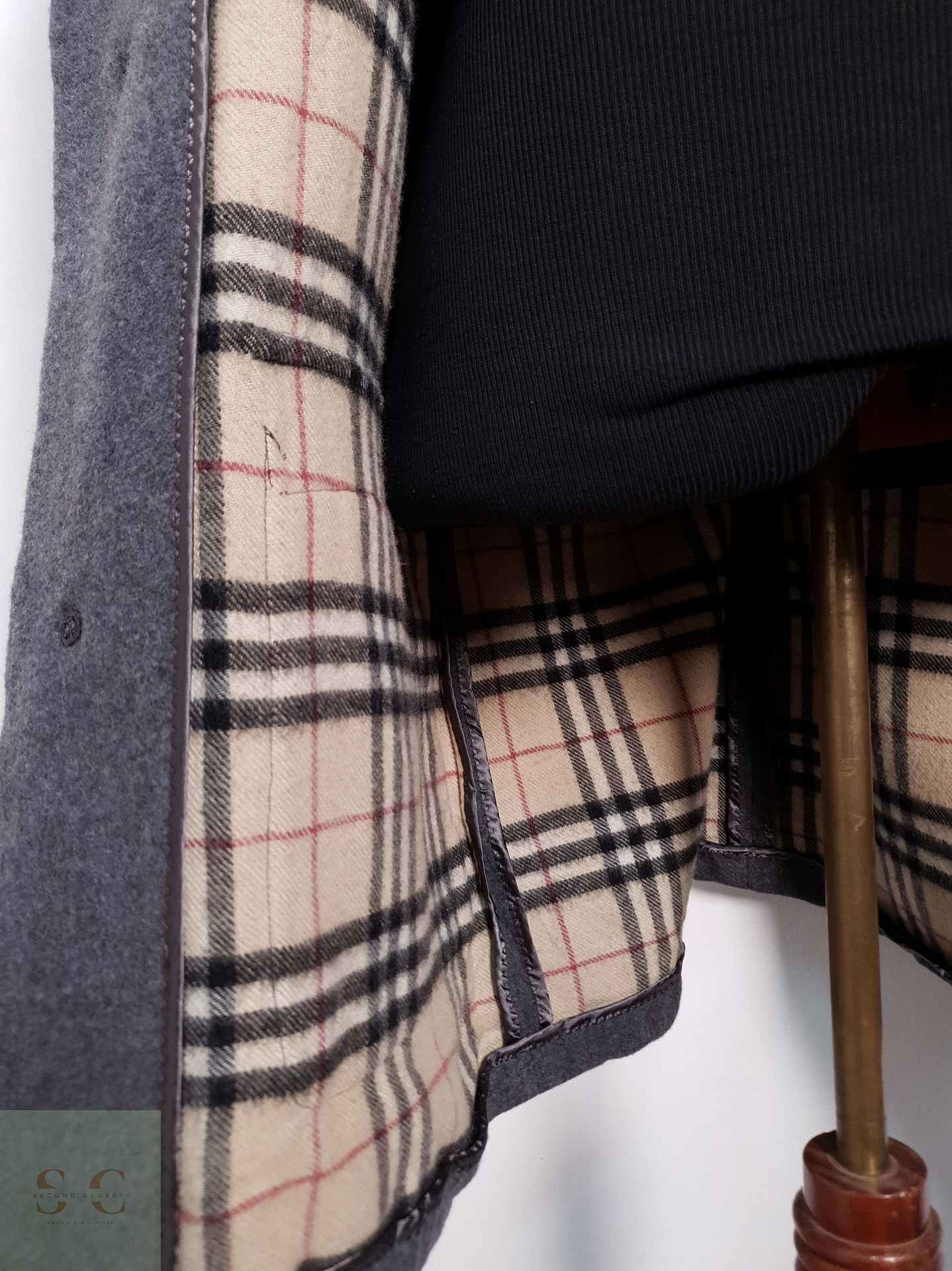 Abrigo Hombre Burberry 100% lana virgen Gris Talla LXL 19