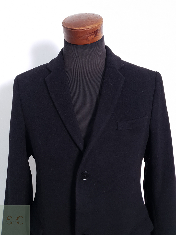 Abrigo Hombre Folk lana y cashmere Negro Talla M 2