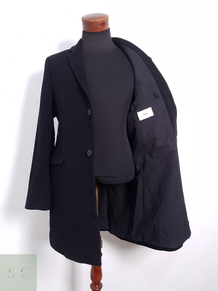 Abrigo Hombre Folk lana y cashmere Negro Talla M 8