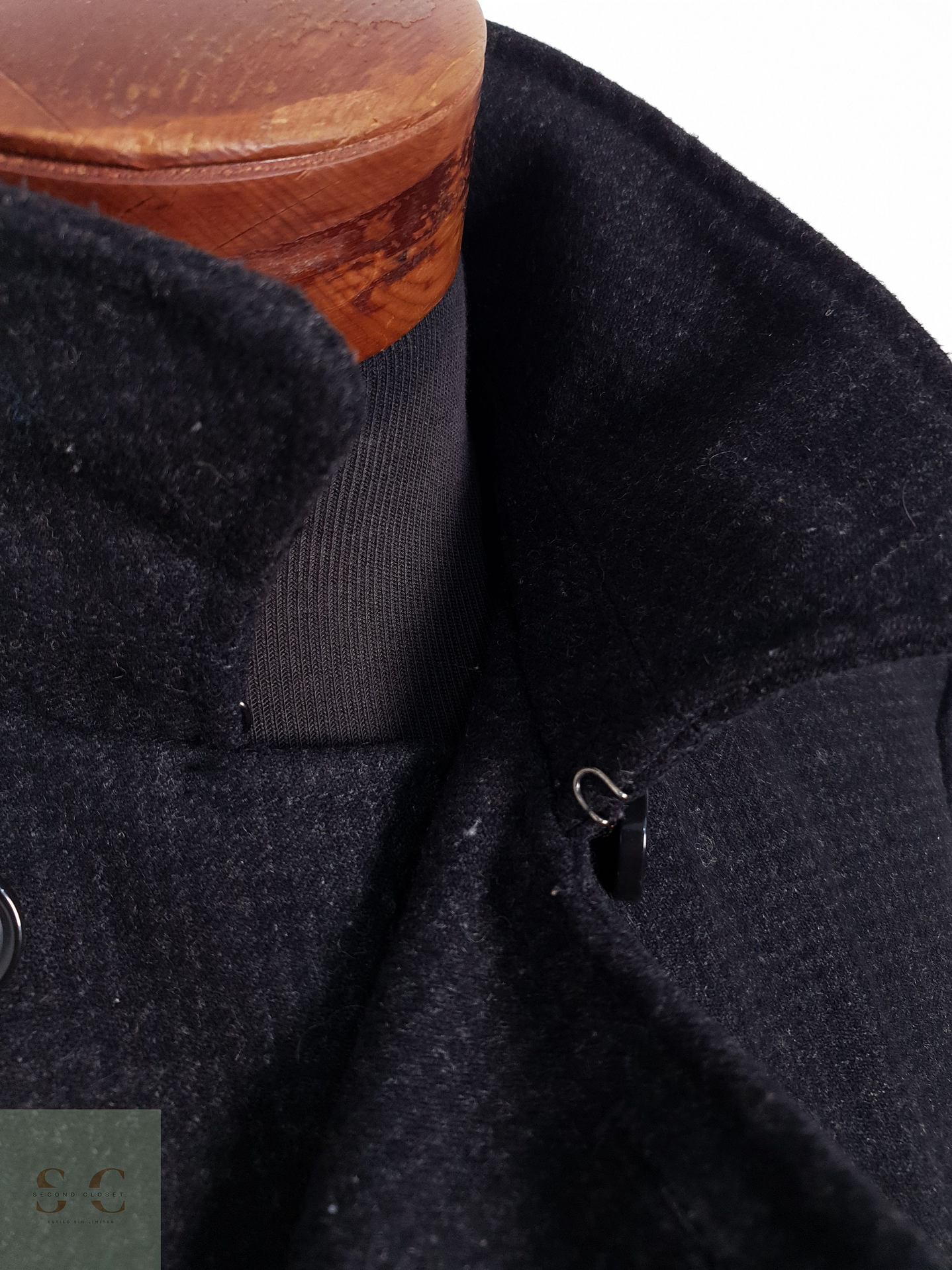 Abrigo Hombre Cedarwood State 50% lana Negro Con Textura Sutil Talla M 7