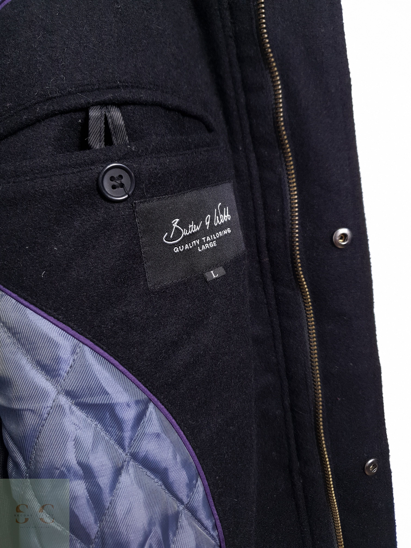 Chaqueton Hombre Butler & Webb 60% lana Negro Talla XL 7